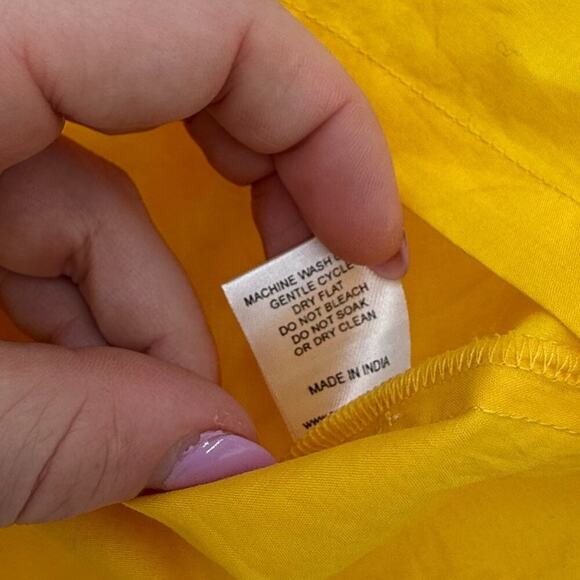 Corey Lynn Calter Embroidery Preppy Sleeveless Top Tank Davi Wave Yellow XS - Picture 4 of 6